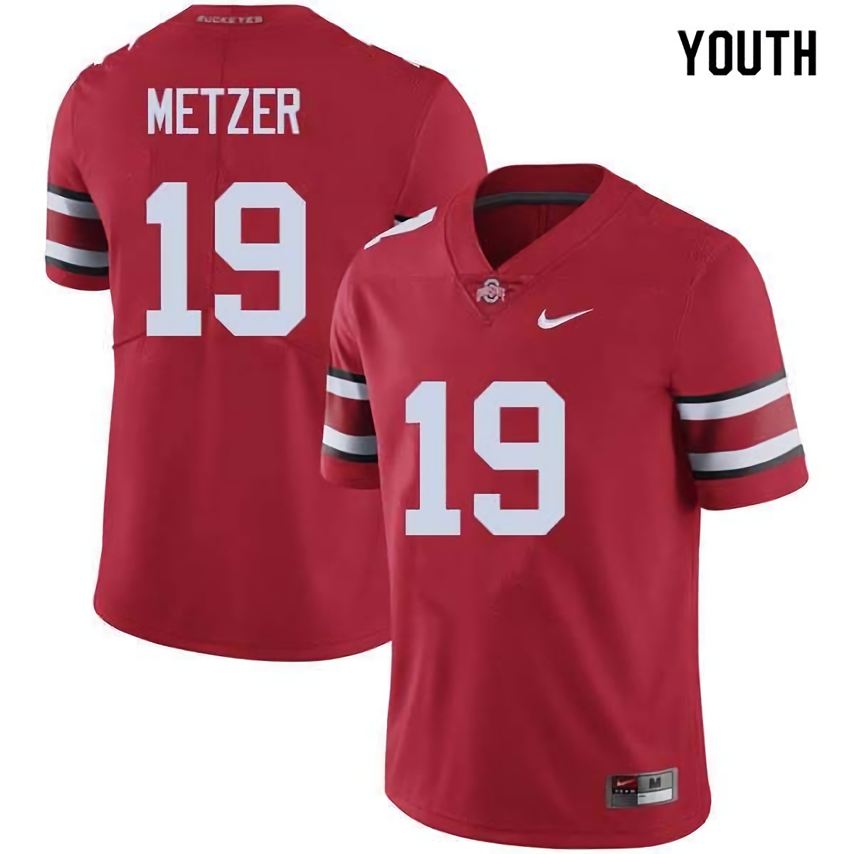 Jake Metzer Ohio State Buckeyes Youth NCAA #19 Nike Red College Stitched Football Jersey SZC2356VH